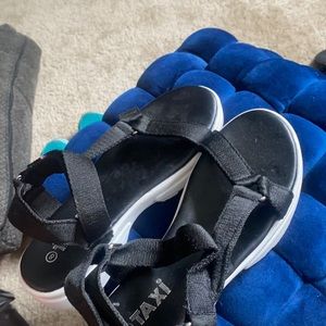 Black strap sandals